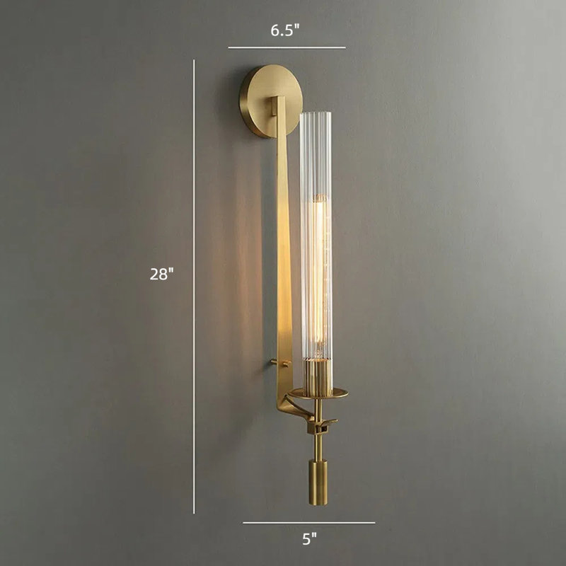 View of Ivy Bronx Ultra-Modern Tube Glass Wall Sconce Lighting | Wayfair